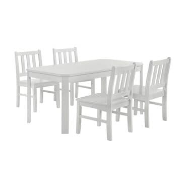 Mayberry Hill Travis 5-Piece Youth Table and Chair Set in White, , large