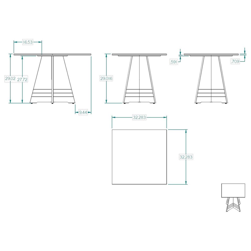 Linon Home Decor Nova Dining Table in White - Table Only, , large