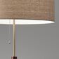 Adesso Hamilton Floor Lamp in Walnut and Antique Brass, , large