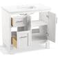 Kohler Quo 36" Single Bathroom Vanity in White with 3 cm Pure White Quartz Top and Oval Sink, , large