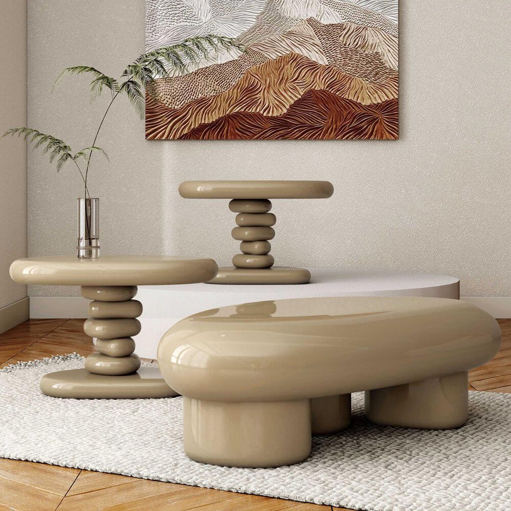 Furniture of America Rene 3-Piece Table Set in Light Brown, , large