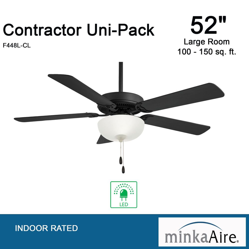 Minka-Aire Contractor Uni-Pack 52" Ceiling Fan with LED Light in Coal, , large