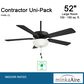 Minka-Aire Contractor Uni-Pack 52" Ceiling Fan with LED Light in Coal, , large