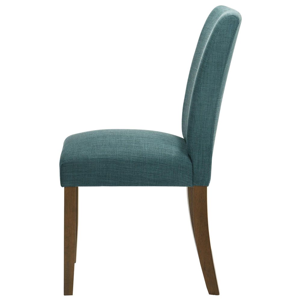 Coaster Cantley Side Chair with Teal Blue Cushion in Rich Brown, , large