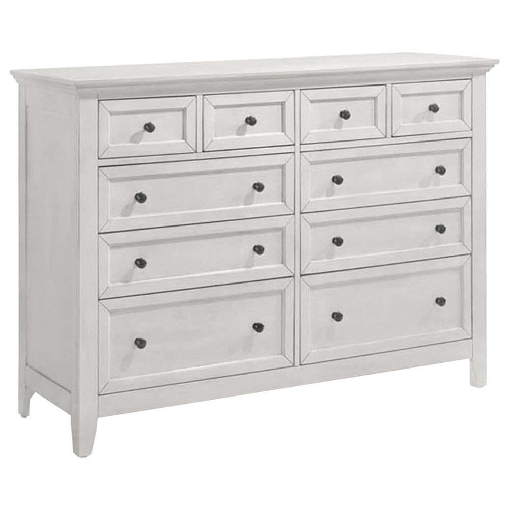 Hawthorne Furniture San Mateo 10-Drawer Dresser and Mirror in Rustic White, , large
