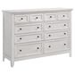 Hawthorne Furniture San Mateo 10-Drawer Dresser and Mirror in Rustic White, , large