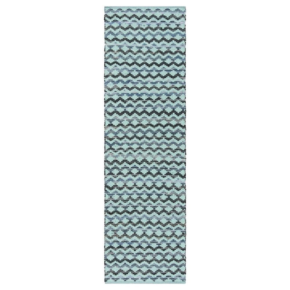 Safavieh Montauk 2"3" x 8" Turquoise, Blue and Black Runner, , large