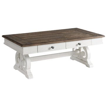 Hawthorne Furniture Drake Coffee Table in Rustic White and French Oak, , large