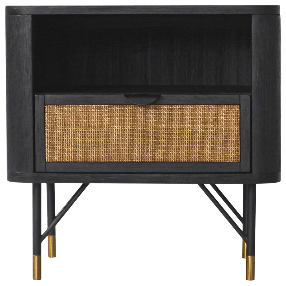 Blue River Saratoga 1-Drawer Nightstand in Black and Natural, , large