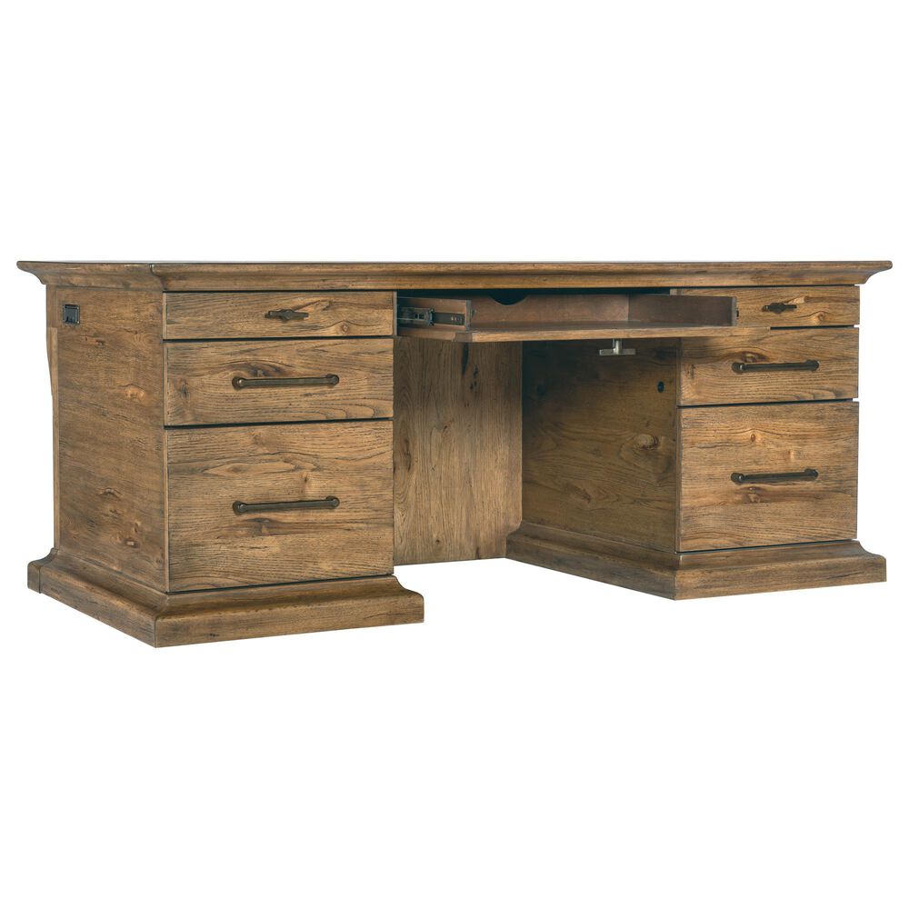 Hooker Furniture Big Sky Executive Desk in Vintage Natural, , large