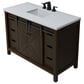 Lexora Home Marsyas 48" Single Bathroom Vanity in Brown with White Quartz Top and Rectangular Sink, , large