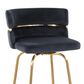 LumiSource Cinch 26" Swivel Counter Stool with Black Upholstery in Gold (Set of 2), , large