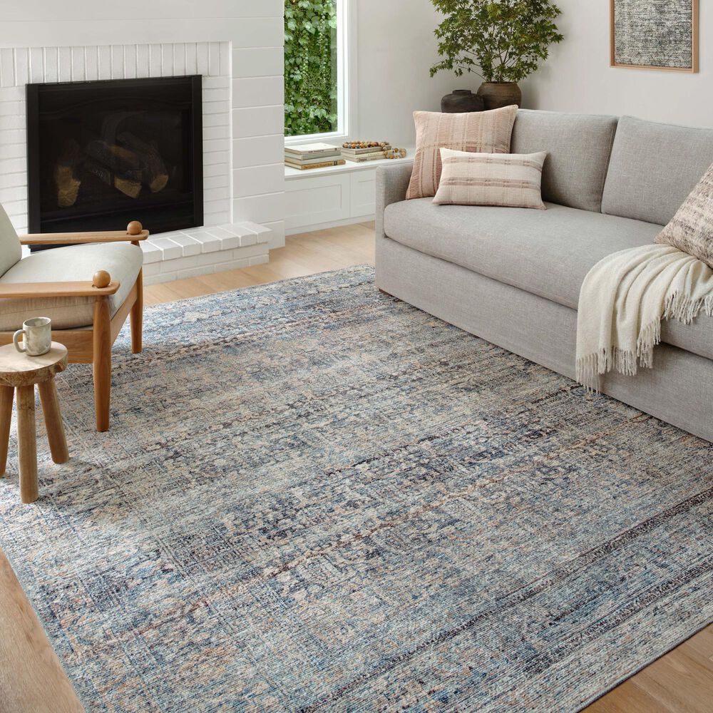 Amber Lewis x Loloi Billie 10&#39; x 14&#39; Denim and Blush Area Rug, , large