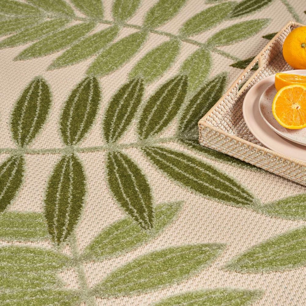 Nourison Aloha ALH18 12&#39; x 15&#39; Ivory and Green Indoor/Outdoor Area Rug, , large
