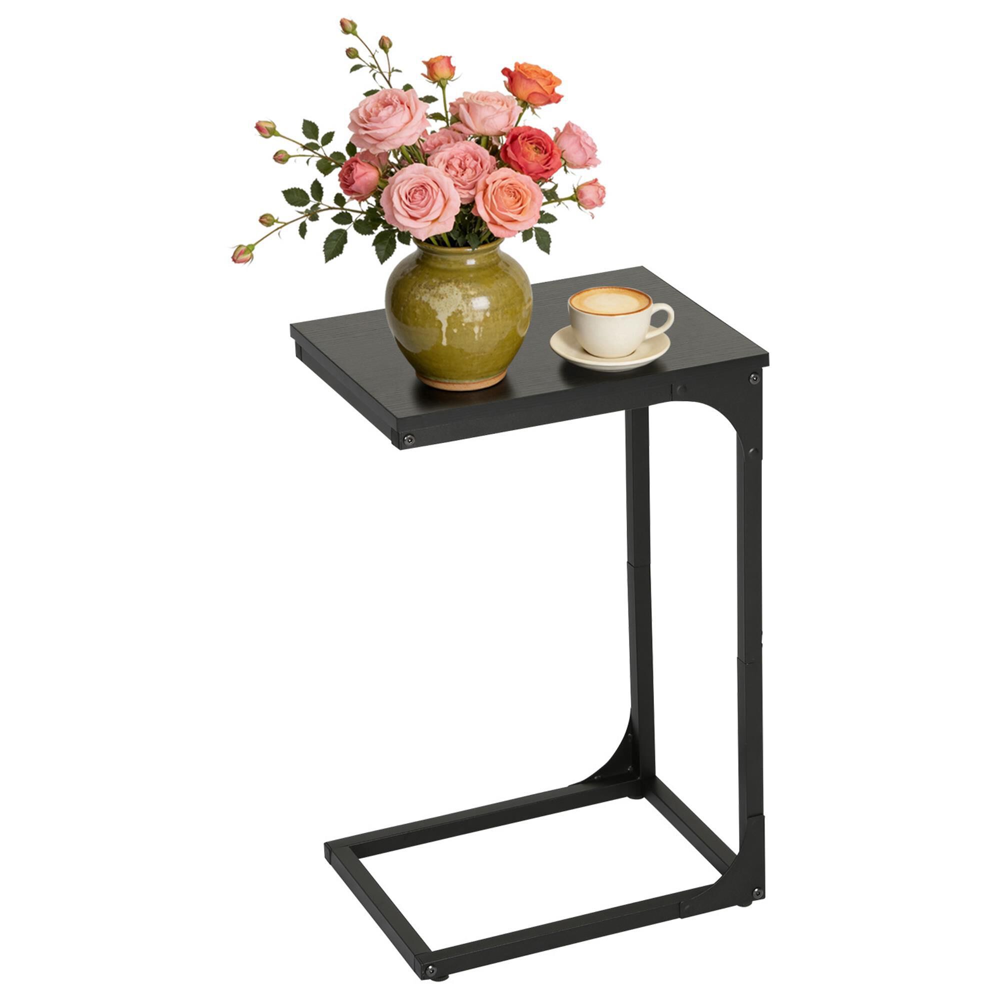 FDW C-Shape Side Table in Black