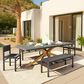 Zuo Modern Suan 95" Rectangular Dining Table Gray and Natural - Table Only, , large