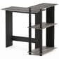 HOMLUX L-Shaped Computer Desk with Open Display Shelves in French Oak Grey and Black, , large
