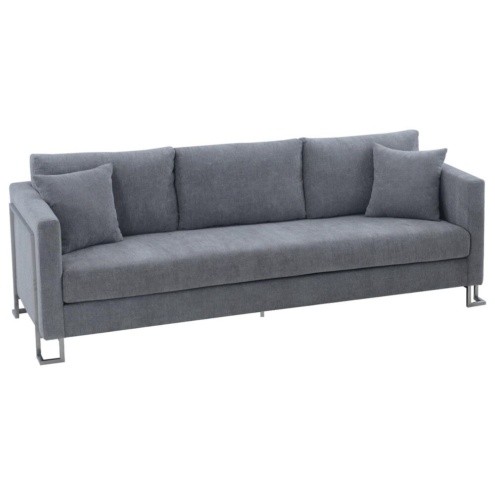 Blue River Heritage 2-Piece Sofa &amp; Chair Set in Gray/Brushed Stainless Steel, , large