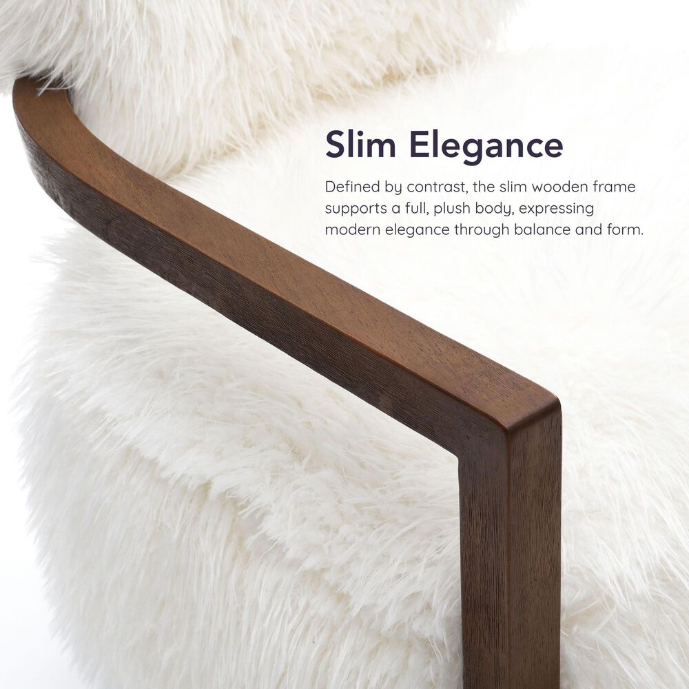 Furniture of America Lumir Long-Haired Accent Chair in White, , large