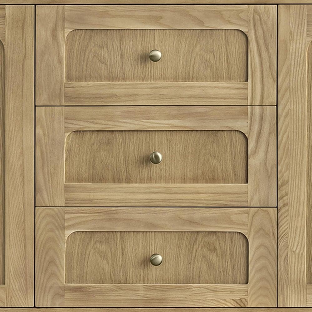 James Martin Vanities Laurent 72&quot; Double Bathroom Vanity in Light Natural Oak with 3 cm Ethereal Noctis Quartz Top and Rectangular Sinks, , large