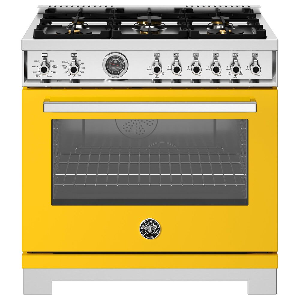 Bertazzoni Professional 5.7 Cu. Ft. Freestanding Dual Fuel Range in Giallo, , large