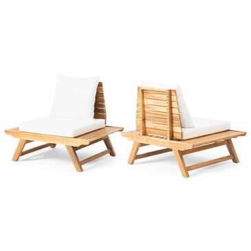 Noble House Sudbury Patio Club Chair in Teak (Set of 2), , large