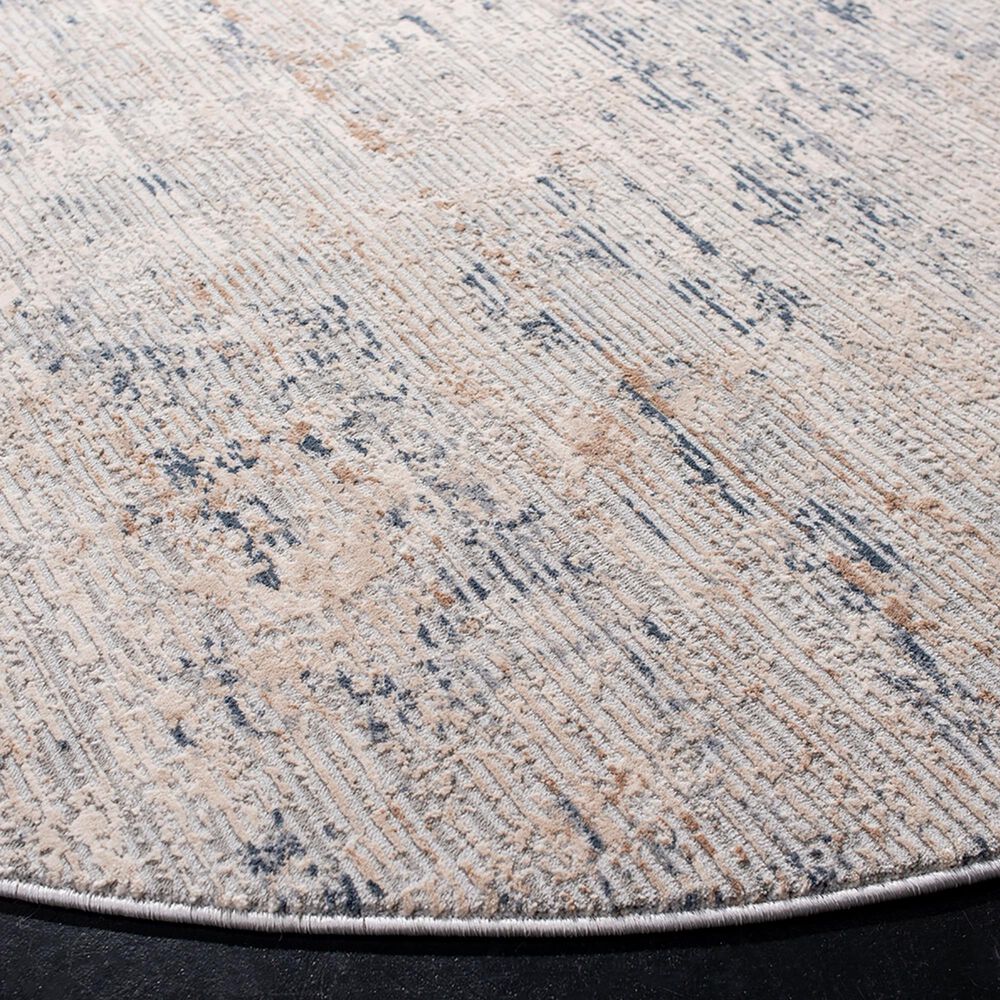 Safavieh Invista 6&#39;7&quot; Round Cream and Charcoal Area Rug, , large