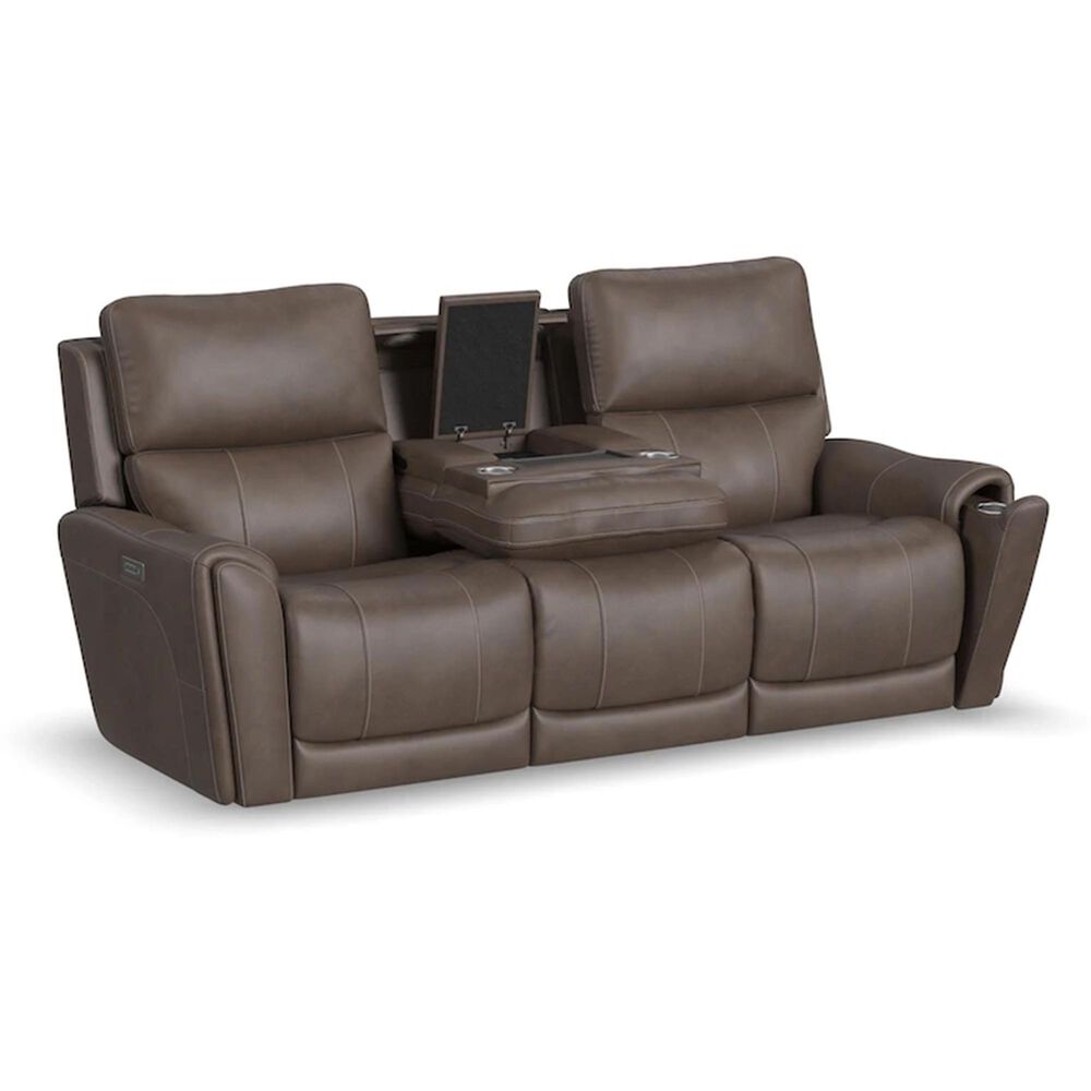 Flexsteel Carter Power Reclining Sofa with Power Headrest and Lumbar in Cappuccino, , large