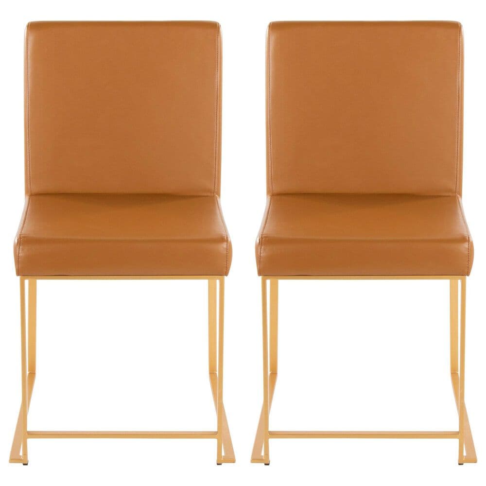 Lumisource Fuji Side Chair with Camel Cushion in Gold (Set of 2), , large