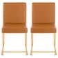 Lumisource Fuji Side Chair with Camel Cushion in Gold (Set of 2), , large