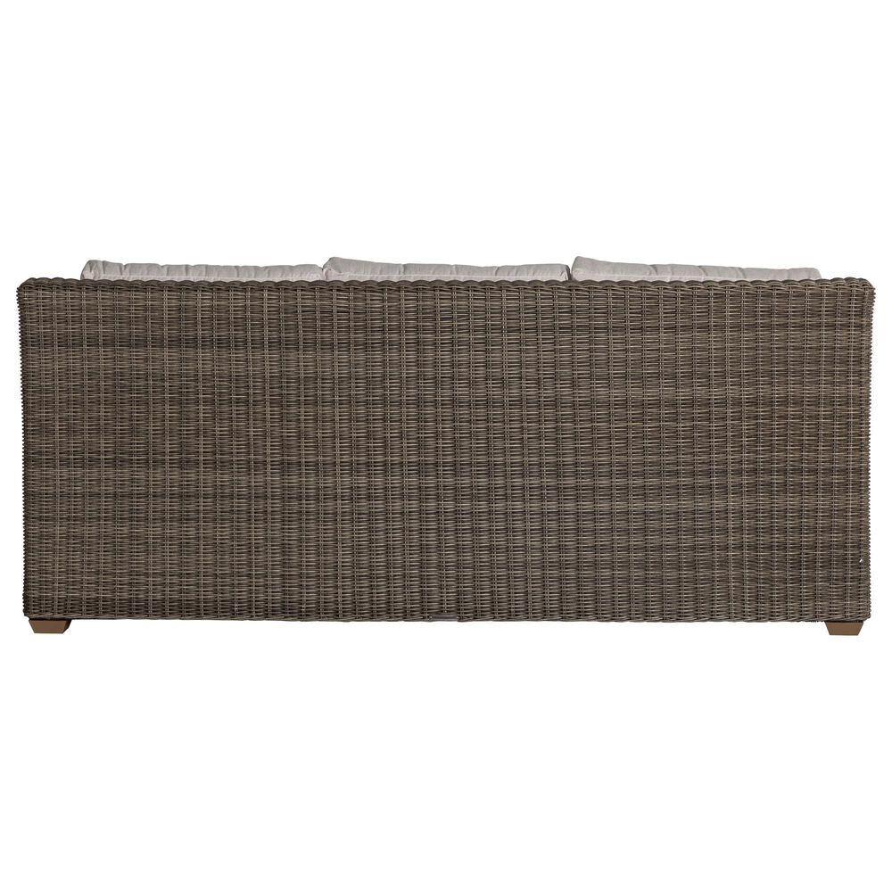 Venture Oasis Wicker Sofa with Birch Cushion in Ash Gray, , large