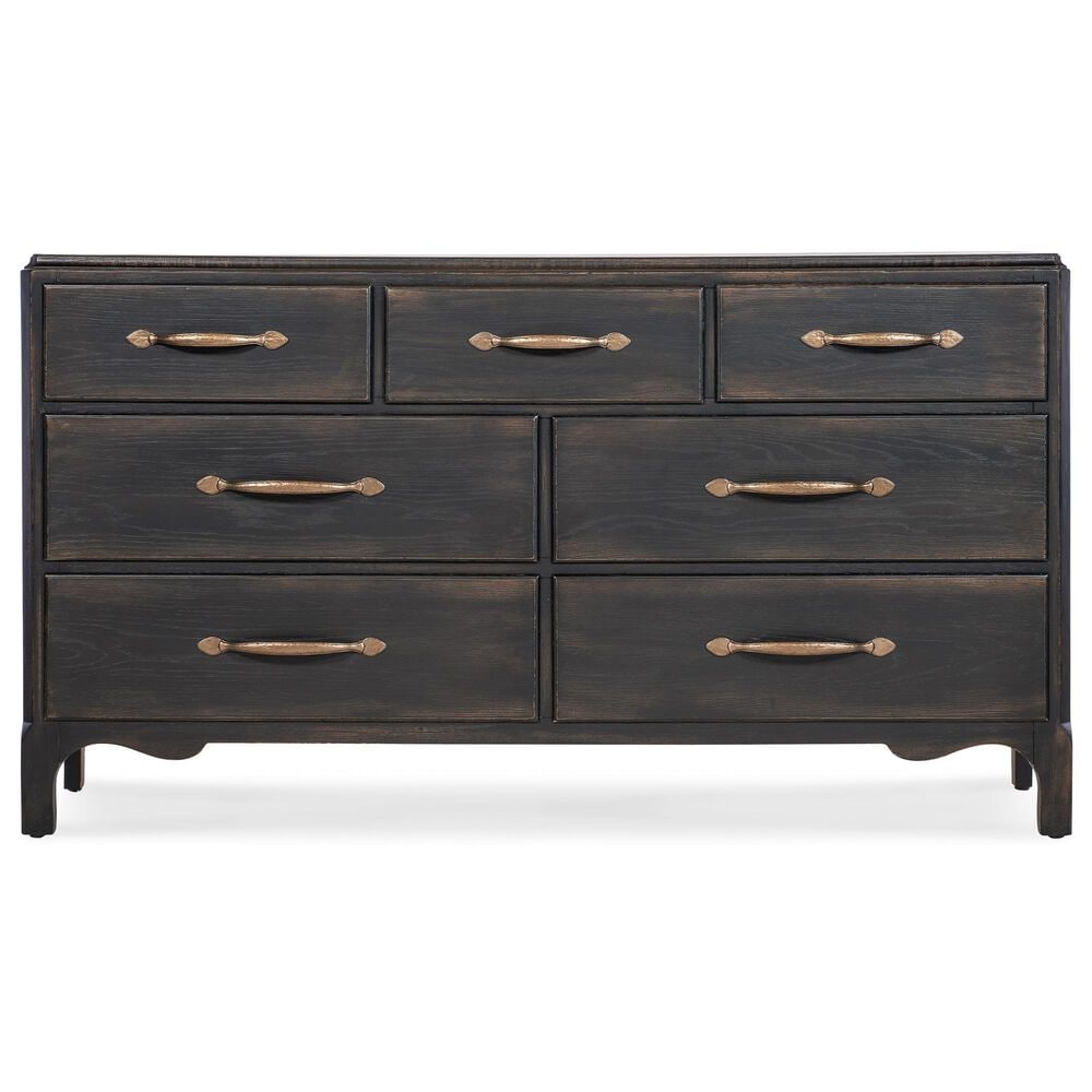 Hooker Furniture Americana Dresser and Mirror in Black, , large