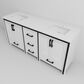 Lexora Home Ziva 72" Double Bathroom Vanity in White with 2 cm White Cultured Marble Top and Rectangular Sinks, , large