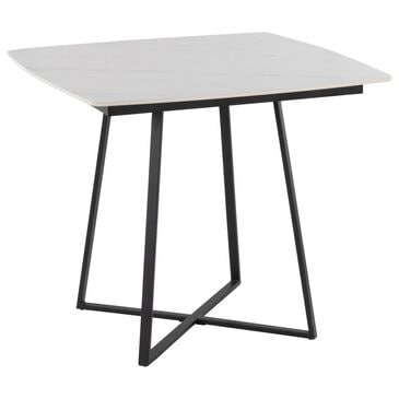 LumiSource Cosmo Square Dinette Table in White and Black - Table Only, , large