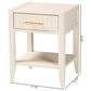 Baxton Studio Primrose 1-Drawer Nightstand in Ivory, , large