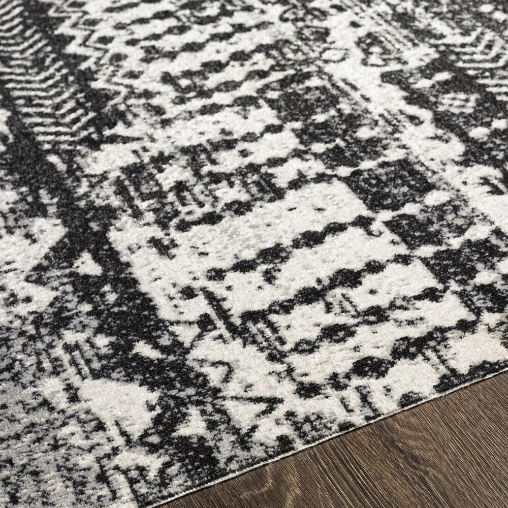 Surya Lavadora LVR-2330 2&#39;7&quot; x 7&#39;3&quot; Black, Gray and Light Gray Runner, , large