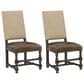 Hooker Furniture Hill Country Side Chair with Brown and Beige Cushion in Anthracite Black (Set of 2), , large
