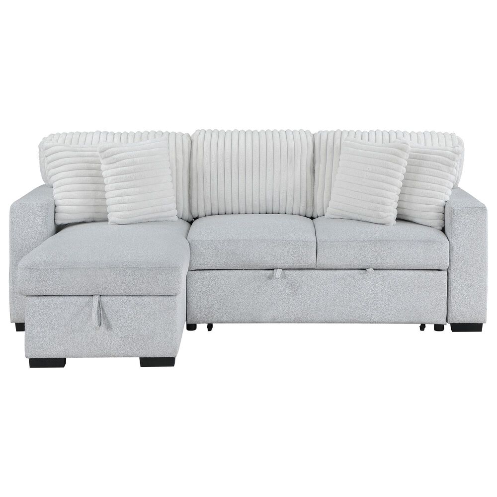 Global Furniture USA Stationary Sofa Sleeper with Reversible Chaise in Grey, , large