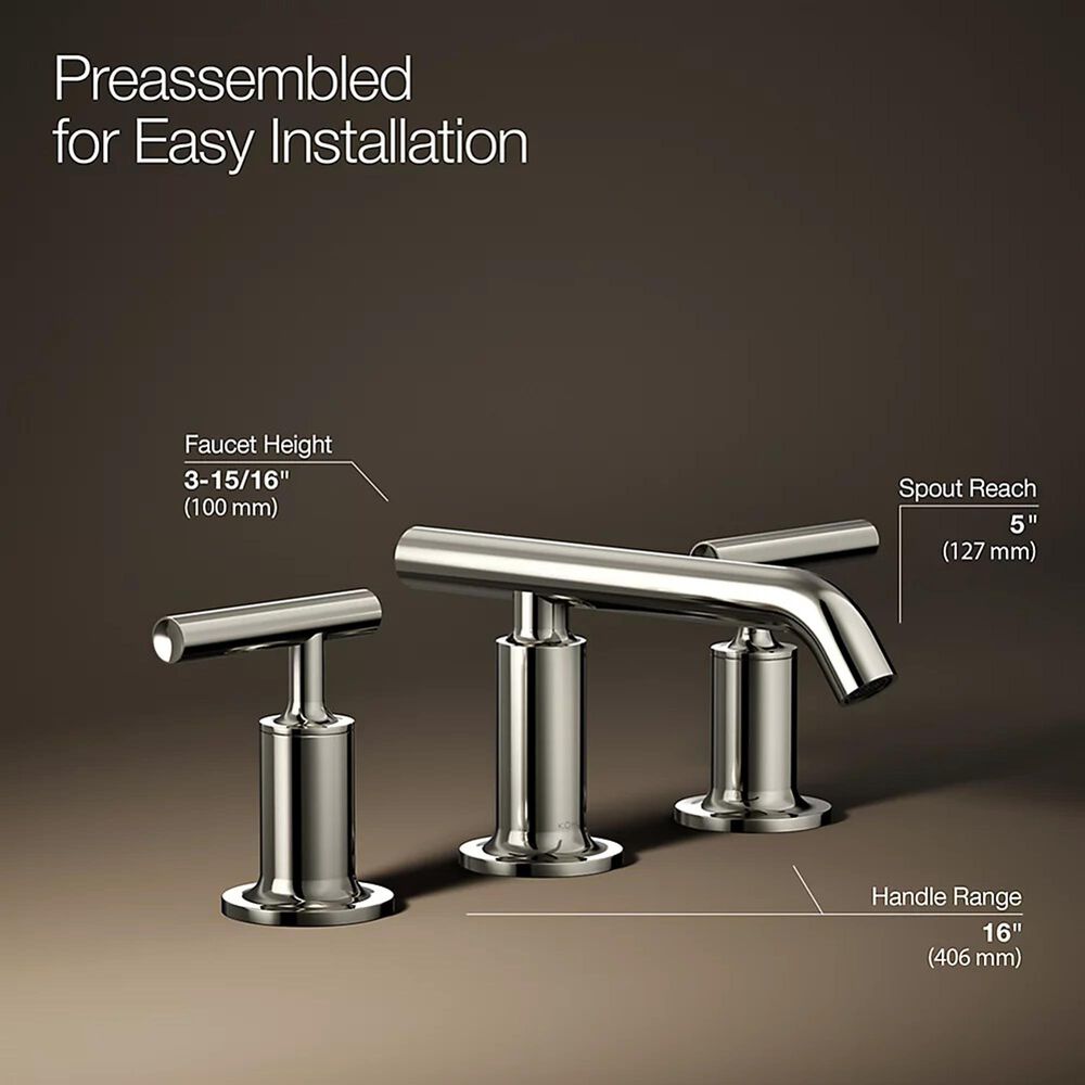 Kohler Purist Widespread Bathroom Sink Faucet in Vibrant Polished Nickel, , large