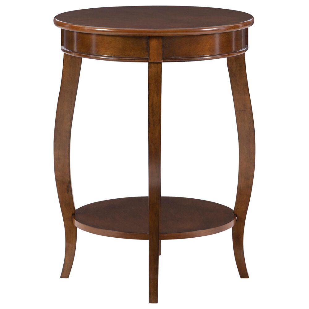 Linon Home Decor Rainbow Round Side Table in Hazelnut, , large