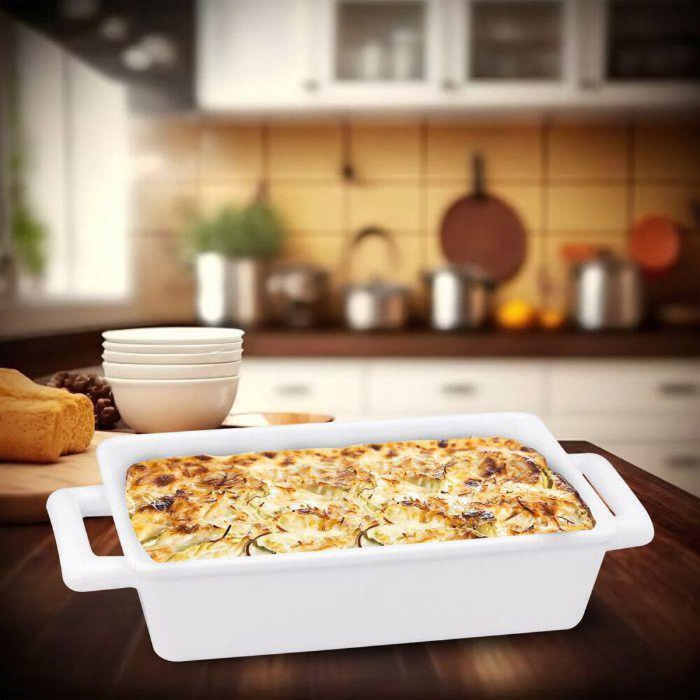 HIC Kitchen 8.5&quot; Lasagna Pan with Handles in White, , large