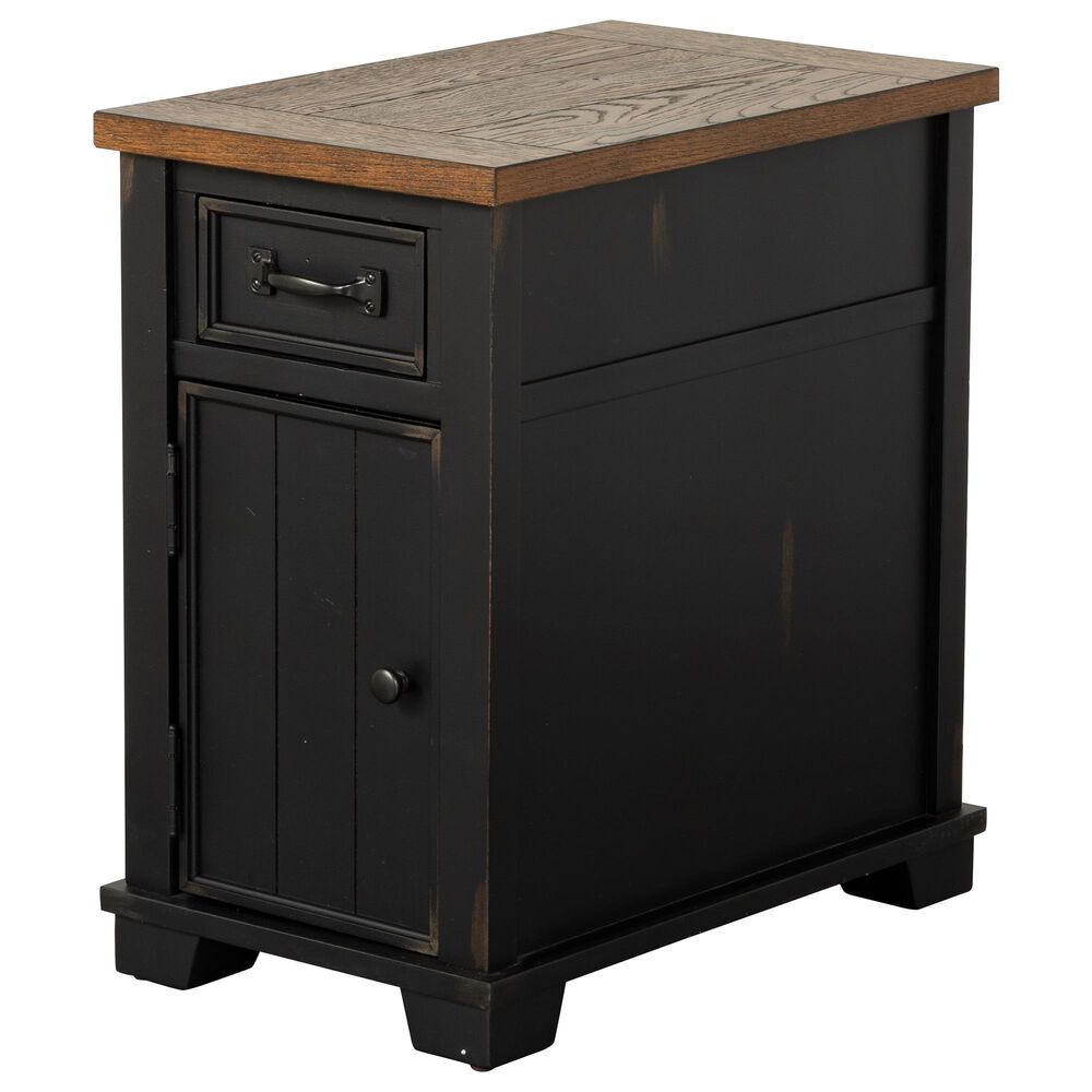 Null Chairside Cabinet in Warm Pecan and Black, , large