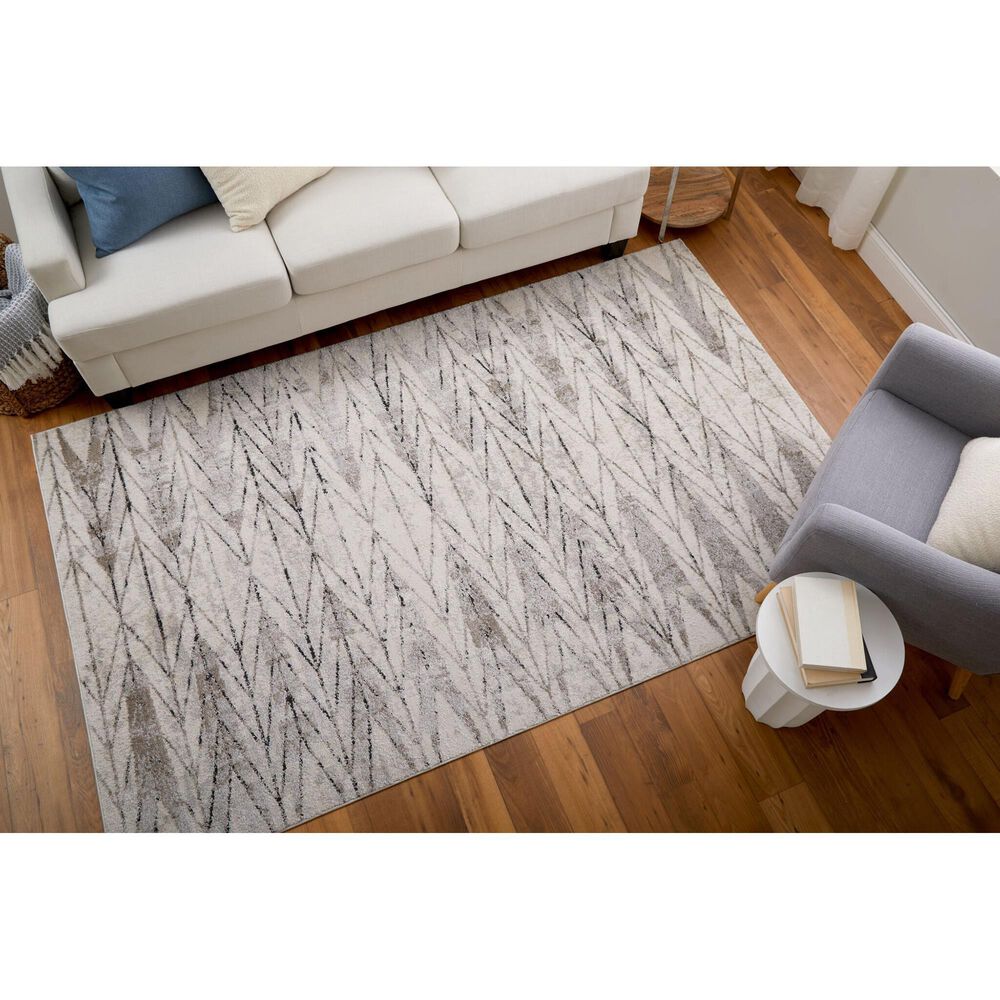 Feizy Vancouver 39NTF 5&#39; x 8&#39; Beige and Brown Area Rug, , large