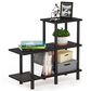 HOMLUX Turn-N-Tube 3-Tier Cube Ladder Display Rack in Espresso and Black, , large