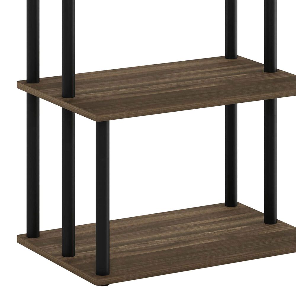 HOMLUX Turn-N-Tube 3-Tier Toolless Kitchen Storage Shelf in Columbia Walnut and Black, , large