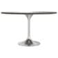 Leisuremod LeisureMod Verve Collection 48 Round Dining Table, Brushed Chrome Base with Dark Maple MDF Top, , large