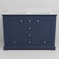 Lexora Home Dukes 48" Double Bathroom Vanity in Navy Blue with 2 cm White Quartz Top and Rectangular Sinks, , large
