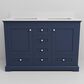 Lexora Home Dukes 48" Double Bathroom Vanity in Navy Blue with 2 cm White Quartz Top and Rectangular Sinks, , large