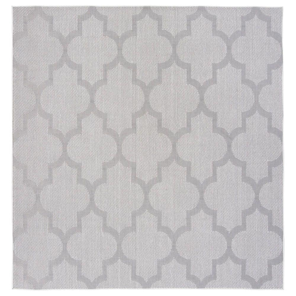 Safavieh Bermuda BMU804A 6"7" Square Ivory and Light Grey Indoor/Outdoor Area Performance Rug, , large