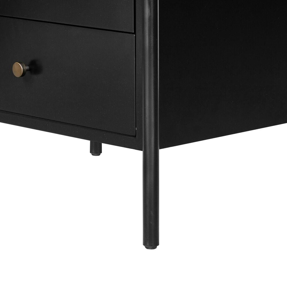 Four Hands Soto Metal 3-Drawer Nightstand in Black, , large